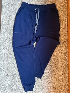 Tall - Figs Navy Blue Women's Joggers with Gray Drawstring